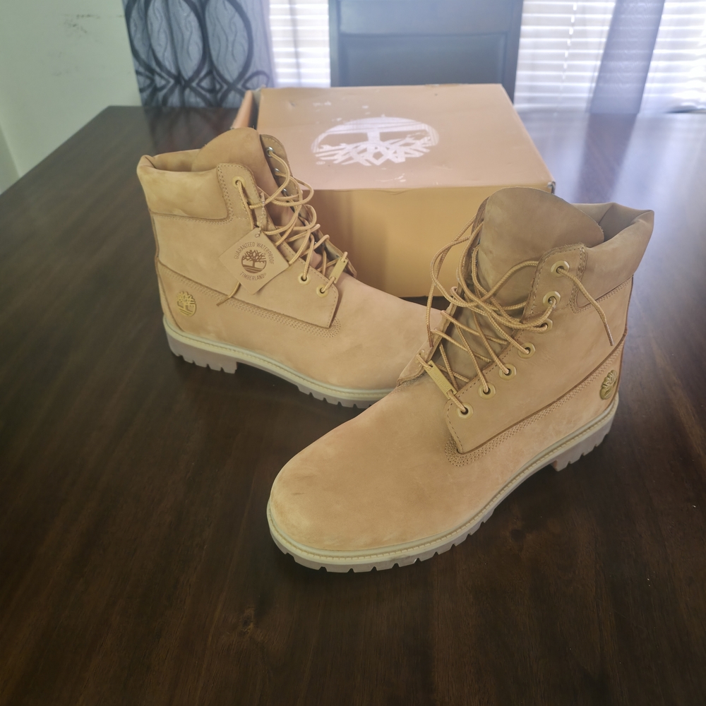 Timberland Wheat Nubuck Lace-Up Work Boots